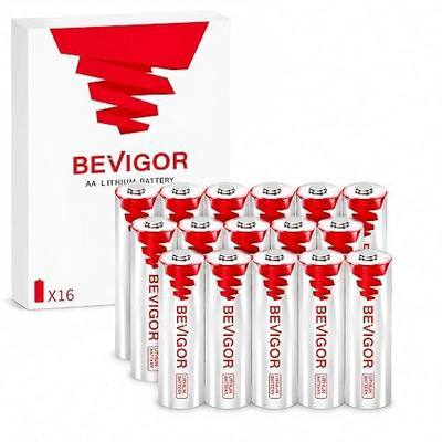 BEVIGOR Lithium Batteries AA 16 Pack, Long Lasting 1.5V Double A Lithium Batteries for High-Tech Devices【Non-Rechargeable】