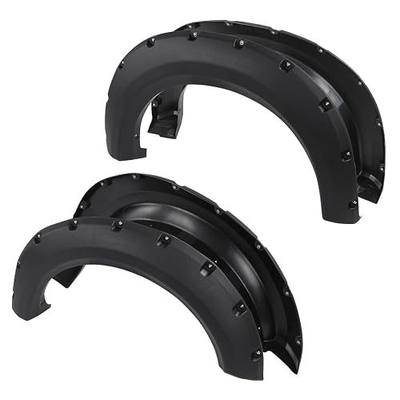 CNNELL Fender Flares Wheel Cover Black Pocket Rivet Style Textured 4pc Compatible with Ford F150 Styleside with 67.0"/78.8"/97.4" bed length 2009-2014