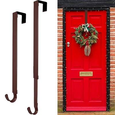 ZMCINER Adjustable Wreath Hanger, 15-25 Inch, 20 lbs, Brushed Red, Perfect for Christmas & Fall Wreaths