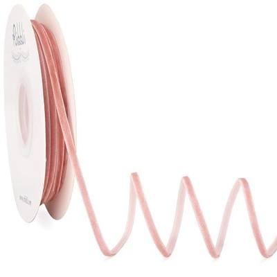 Ribbli Rose Gold Velvet Ribbon 1/8 Inches Continuous 25 Yard Spool Dusty Pink Christmas Ribbon for Gift Wrapping Crafts Home Decor