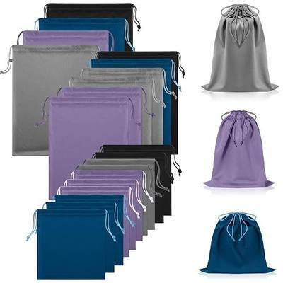 Hillban 20 Pcs Satin Game Toy Bags with Drawstring Silk Toy Organizer Lightweight Gift Pouch Multipurpose Foldable Stuff Sack Travel Bags for Women Men, 3 Sizes(S,M,L,Blue and Purple)