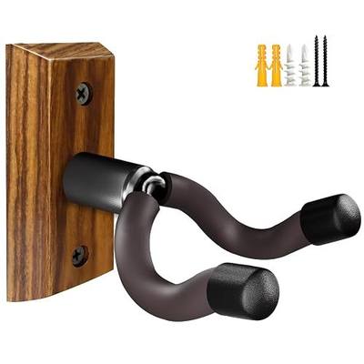 MUSO Guitar Wall Mount, Wood Guitar Hanger, U-Shaped Guitar Wall Hanger Mount, Guitar Holder Hook Stand Wall Mount Guitar Accessories for Acoustic, Electric Guitar, Banjo, Bass, Ukulele,Zebra Wood:1