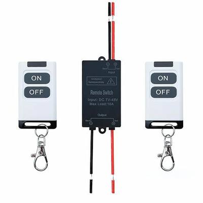 12V Radio Remote Switch DC 7V/48V Wireless RF Switch | 328FT Long-Range Wireless Remote Control Switch for Garage Doors, Lighting, and Burglar Alarms (TX29)