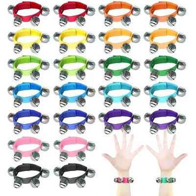 24 Pack Wrist Band Jingle Bells,12 colors Wrist Bells Ankle Bells, Adjustable Musical Hand Bells,Rhythm Instrument Percussion Instruments Toy,for Kids,Classroom,Christmas Day,Music Class,Party Favors