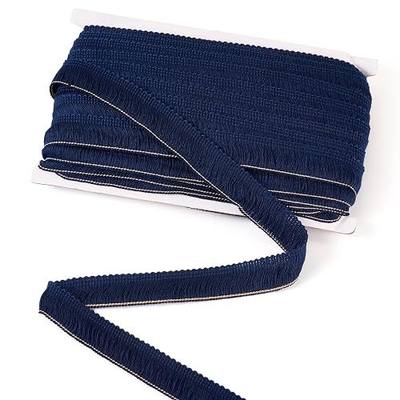 Beadthoven 27 Yards 1 Inch Fringe Trim Tassel Ribbon Polyester Lace Ribbon for Sewing, Clothing, Cushions, Pillow, Curtain, Home Decorations, DIY Crafts - Navy Blue