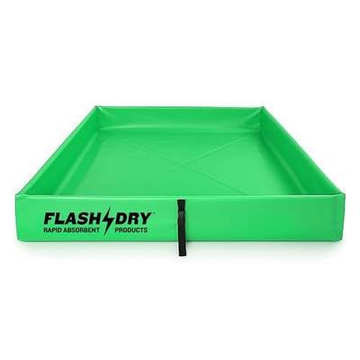 FLASHDRY Portable Spill Containment Berm, Folding Duck Pond, 4'' x 4'' | Reusable Oil, Fuel, Chemical Spill Containment Tray, UV-Resistant PVC, Heavy-Duty, Easy Setup, Garage & Industrial Use