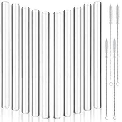 20Pcs 12 Inch Borosilicate Glass Blowing Tubes, for Glass Blowing Lab Using | 12mm OD 8mm ID 2mm Wall, Heat Resistant 1000°C, 4 Cleaning Brushes Included, for Lab Glass Blowing Craft, Clear Glass Pipe
