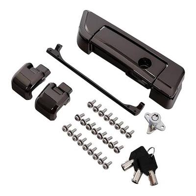 TCT-MOTORPARTS Trunk Lid Latches Key Tour Luggage Latch Kit Fit For Harley Touring 2014-2025 Road King FLHR Street Glide FLHX Electra Glide Ultra Classic FLHTCU Limited Gunmetal
