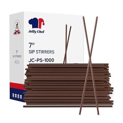 JOLLY CHEF 1000 Count Coffee Stirrers 7 inch | Disposable Plastic Stir Sticks, Brown Drinking Stirrers Straws for Cocktail and Coffee
