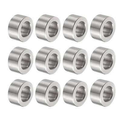 uxcell 12pcs Stainless Steel Spacer 12mm Bore x 20mm OD x 10mm Length Screw Bushing Plain Finish Round Metal Spacer for M12 Screws Bolts and Rods
