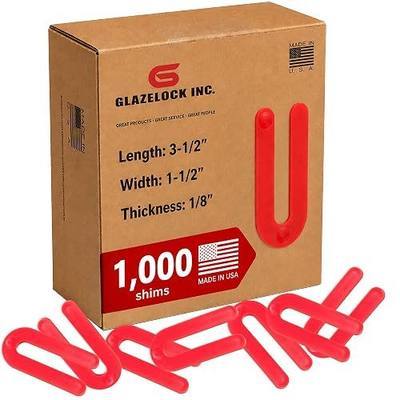 Plastic Horseshoe Shims for Leveling Spacers (1/8” Thick) 1,000 Pcs | 3-1/2"L x 1-1/2"W, Red, U Shaped Tile Shims Spacers, Level Windows, Floors, Toilets, Doors, Indoor Outdoor Use, Made in USA