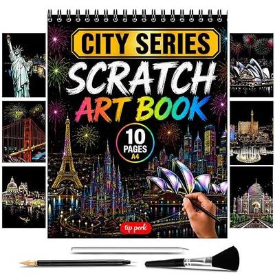 Scratch Art Book for Adults - Colorful City Series | Scratch Painting, Foil Art, Scratch and Sketch, Foil Engraving