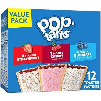 Pop-Tarts Toaster Pastries, Breakfast Foods, Kids Snacks, Value Pack, Fruit Lover's Variety Pack, 20.3oz Box (12 Pop-Tarts)