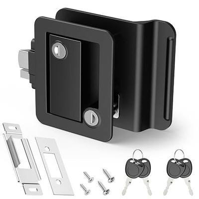 Kohree RV Door Lock Replacement, Black, Zinc Alloy | Paddle Deadbolt, 4 Keys Included, For Trailer Cargo Camper Horse, Plastic Components