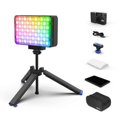 amaran Ace 25c Kit RGB Pocket LED Light,Boost Mode to 32W Mini On Camera Video Light,2300K~10000K Support Magnetic Attraction and App Control with Carrying Case,Mini Tripod,Grid (Charcoal)