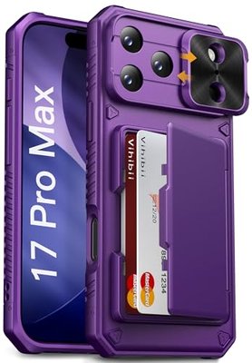 Vihibii for iPhone 17 Pro Max Case Wallet with Card Holder, 2025, Orange