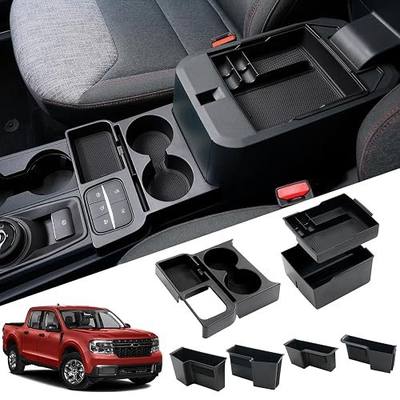 Mabett Center Console Storage Organizer and Dual Cup Holder for Ford Maverick 2022-2026 Accessories, with Door Handle Storage Organizer, Center Console Armrest Organizer Set Fit Maverick (7PCS)