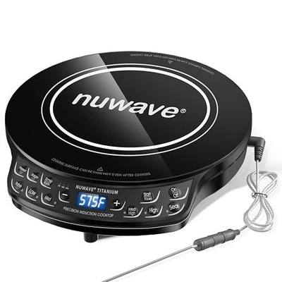 Nuwave Induction Cooktop, Improved Hot Plate with Digital Probe | 106 Temps 100°F-575°F, 3 Wattage Settings, Portable Induction Burners for Cooking