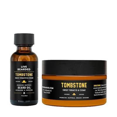 Live Bearded® Beard Oil & Butter Grooming Kit, Tombstone | All-Natural Shea, Argan and Jojoba Oils, Nourishes, Moisturizes & Softens Beard, Supports Growth
