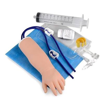 Ultrassist Pediatric IV Arm Phlebotomy Practice Kit | Palpable simulated veins with flashback, reservoir bag, clamps, stopcocks, syringe, tourniquet and carry bag