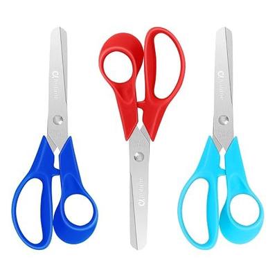 Asdirne Kids Scissors, Children Scissors with Comfort Grip Handles, Safety Blunt Tip, 5 Inch, 3 Pack