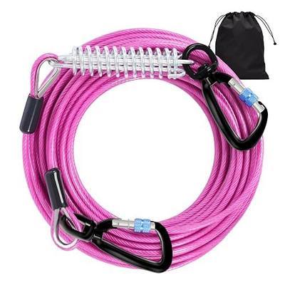 Snagle Paw Heavy Duty Tie Out Cable for Yard - 50FT-1000LBS Break Strength, Swivel Lockable Hook & Spring, Chew Proof Dog Chain for Outside Dog Run