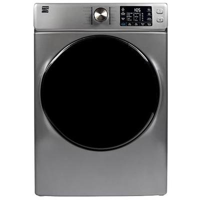 Kenmore 8.0 cu. ft. Front Load Electric Dryer - Metallic Silver | Wrinkle Guard & Accela Steam to Reduce Wrinkles, Static & Odors - Smart Sensor Drying - ENERGY STAR Certified