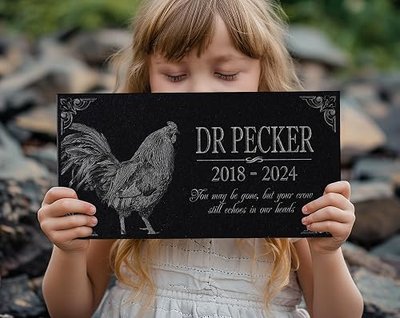 Your Image Pet Memorial Stone: Custom Pet Granite Marker | Dog and Cat Grave Stone | Tribute for Rabbit | Water Proof Outdoor Tombstone Gravestone | RIP Urn Memorial | Pet Bereavement