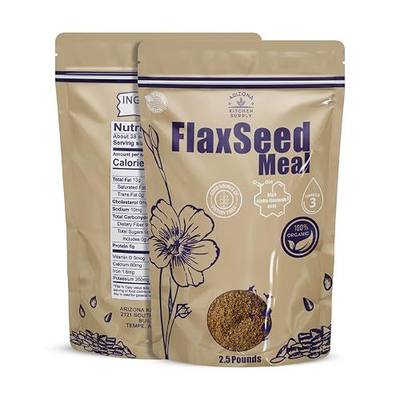 2.5 lb Ground Flaxseed - Non-GMO Certified– Product of the USA - Premium Ground Flaxseed, High in Omega‑3 & Fiber, Nutritious Superfood by Arizona Kitchen Supply