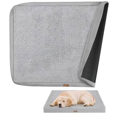 Dog Bed Cover Washable Replacement Sheet, 36x27x3in, L, Cover Only | 3-Sided Continuous Zipper, Waterproof Liner, Soft Plush, Pet Mattress Fluffy Protector