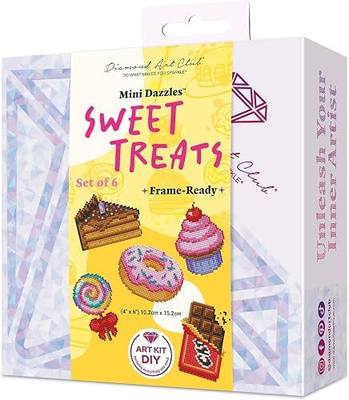DIAMOND ART CLUB Mini Dazzles - Sweet Treats Diamond Art Kits for Adults | Premium Diamond Painting Kit, Fun DIY Crafts for Adults, Diamond Art Canvas for Beginners, 4" x 6" (Pack of 6)