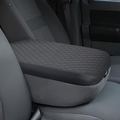 JOYTUTUS Center Console Cover Compatible with 2002-2012 Ram 1500 2500 3500 Jump Seat Console, Leather Arm Rest Armrest Cover for Car, Durable Middle Console Cover, Car Arm Rest Cover Replacement