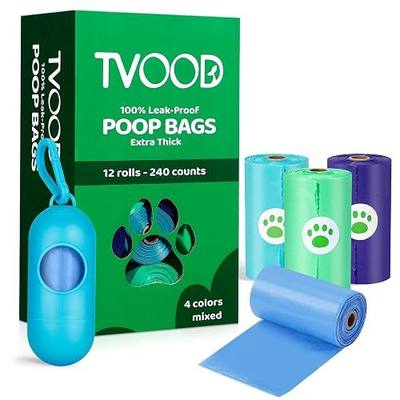 Dog Poop Bags Rolls 240 Count– Leakproof 4 Color for Mess-Free Pickup | Unscented Thick Pet Waste Bags with Dispenser for Clean Hands During Daily Walks Parks Sidewalks and Backyard Cleanup
