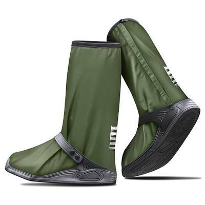 Rain Overshoes Waterproof Shoes Boots Covers Footies Mudsavers Feet Gaiters Men Women for Rain Snow Mud Sand Dust (Army green, XL)