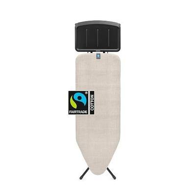 Brabantia XL Comfort Ironing Board with Solid Steam Generator Rest | Large (Size C) | Fairtrade Denim Gray Cover | Adjustable Height (27-38"), XL Rest, Easy Fold, Anti-Collapse Lock, Non-Slip Feet