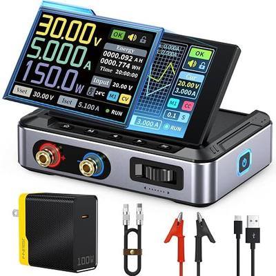 FNIRSI DPS-150 DC Power Supply Variable, 0-30V 0-5A Adjustable DC CNC Power Supply with 4-Digit IPS Display, <20mV Power Ripple, PD/QC/DC Input, PC Programmable Regulated Switching Power Supply