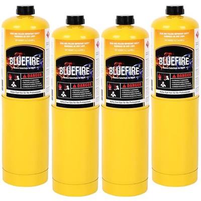 BLUEFIRE Modern MAPP Gas Cylinder, 14.1 oz, 99.9% High Purity Propylene Equal To MAP-PRO, Hotter than Propane, for Welding Brazing Soldering on Propane Torch (4 Pack)