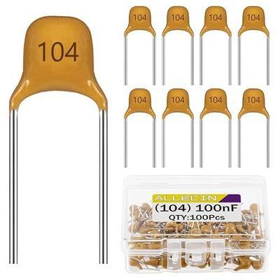 100nF 0.1uF 104 Ceramic Capacitors 100nF 0.1uF-104 Multilayer Monolithic Capacitor (Pack of 100Pcs)