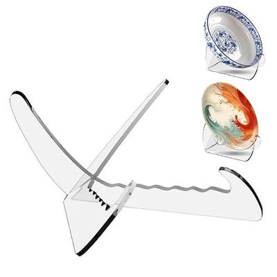Boloyo "X Shape Acrylic Bowl Display Stand, 6.5 Inch 1PC Clear Acrylic Bowl Plate Platter Dish China Porcelain Display Holder Easel Base for Home Kitchen School Art Display