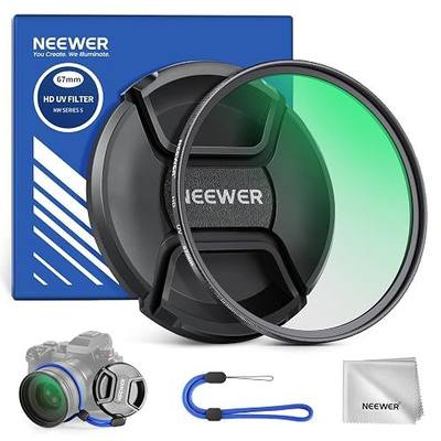 NEEWER 67mm MC UV Protection Filter with Lens Cap, Multi Resistant Nano Coatings/HD Optical Glass/Water Repellent/Scratch Resistant/Aluminum Alloy Ultra Slim Frame/Ultraviolet Filter