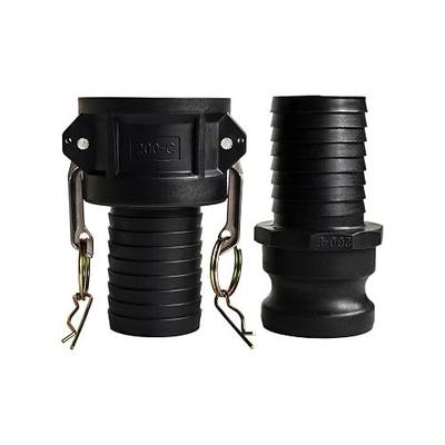 Camlock Fittings 2 Inch Type C & E Polypropylene Cam and Groove Couplings with 2" Female & Male Camlocks, Hose Shank Fittings