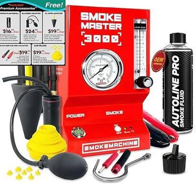 *2025 NEW MODEL* Automotive High Volume Smoke Machine with Best Ranked Smoke Fluid - EVAP Leak Detector with Built-in Air Compressor - Model 3000 – EVAP Vacuum Exhaust Smoke Detector Tools Kit - Red