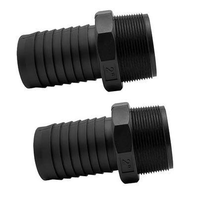 2 pcs 2" Barb x 2" NPT Male Connector, Plastic Hose Barb Fitting | Adapter, Industrial Hose to Pipe Fittings Connect
