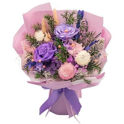 Forever Flower Gifts for Her: Romantic Flowers for Graduation-Daughter Girlfriend Wife Mom Grandma-Preserved Rose Bouquets-Flowers for Delivery Prime on Birthday Anniversary Valentines (Lilac)