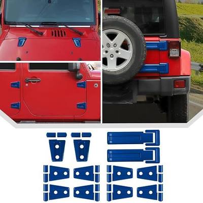 JeCar 12PCS Full Set Blue Door Hinge Cover Trim Kit Fit for 2007-2018 Jeep Wrangler JK JKU Door Hinge Covers & Hood Hinge Covers & Tailgate Hinge Covers