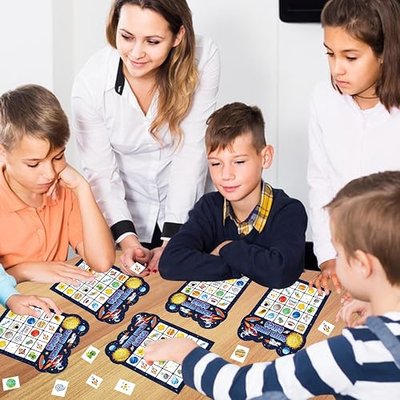 Space Bingo Game, 24 Players Outer Space Bingo Cards for Birthday Party Family Friends Large Group Activities