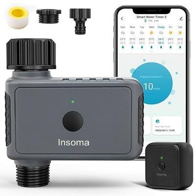 WiFi Sprinkler Timer, WiFi Water Timer for Garden, Smart Hose Timers with Hub Support 2.4GHz, App/Voice Control Work with Alexa & Google Assistant, Rain Delay & Manual Watering,for Yard Lawn Plant