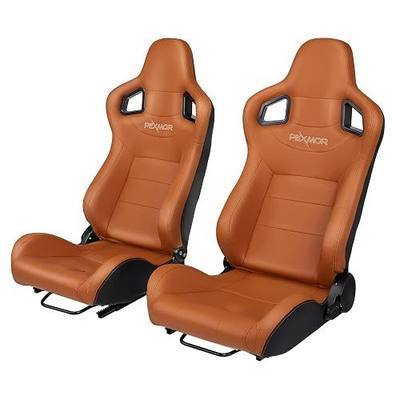 PEXMOR 2 Pcs Reclinable Universal Racing Bucket Seats w/Dual Slider, PU & Carbon Leather Adjustable Race Seats for Cars, Driver and Passenger Side, 21.5" W X 21.5" D X 38"H