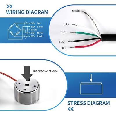 Micro Load Cell Sensor,Bellows Type Test Compression Force Weight Pressure Sensor,Accuracy 0.02% Stainless Steel with 2m Cable Range (0-5KG)