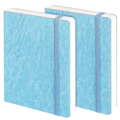 Funto Watercolor Journal, 7.5x5, 2 Packs, 44 Pages Each, Cold-Pressed 100% Cotton, Pearlescent PU Leather Blue Cover, Art Supplies for Mixed Media